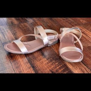 Ex Cond Naturalizer Womens Tru Open Toe Casual Buckle Sandals, Rose Gold, Size 9